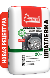 Шпатлевка Финишная Плюс Влагостойкая Старатели, 20 кг Шпатлевка Финишная Плюс Влагостойкая Старатели, 20 кгШпатлевки<br>Финишная белая полимерно-цементная шпатлевка, для сухих и влажных помещений. <br>