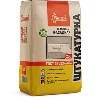 Штукатурка цементная "Фасадная" 25 кг