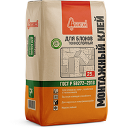 Монтажный клей для блоков тонкослойный 25 кг