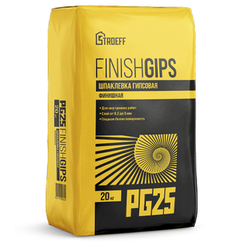 Шпаклевка гипсовая FINISHGIPS Строефф PG25 20 кг