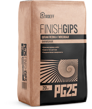Шпаклевка гипсовая FINISHGIPS Строефф PG25 20 кг