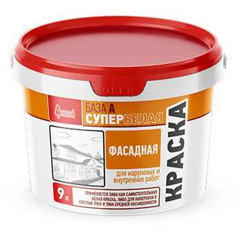 Краска "Интерьерная Супербелая" 9 литров